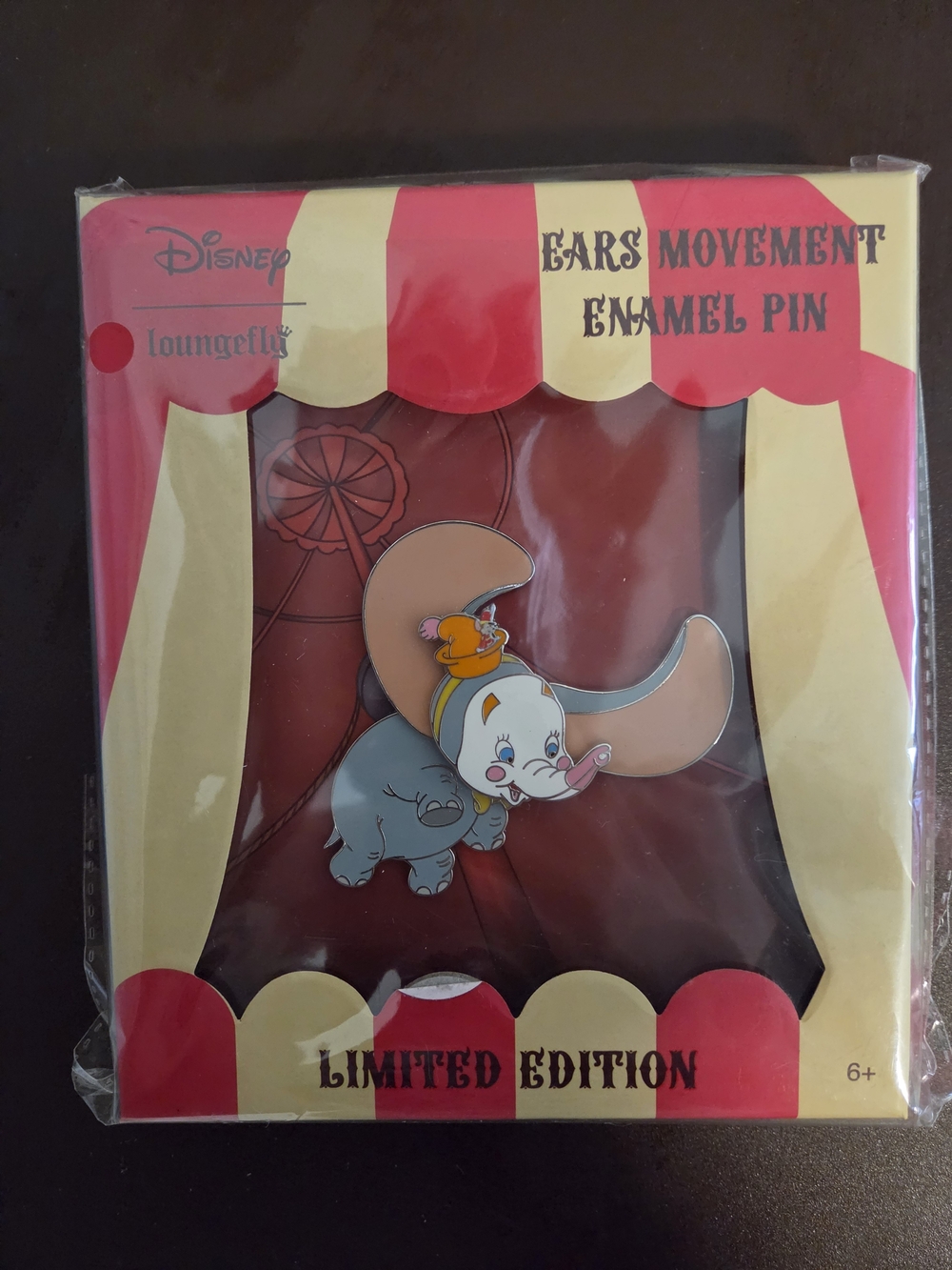 Disney Loungefly Dumbo Limited Edition Enamel Pin - Gray, Pink, Tan